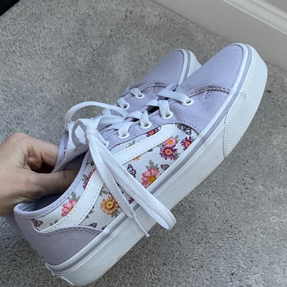 Vans Shoes - Vans Lavender Floral Butterfly Sneakers